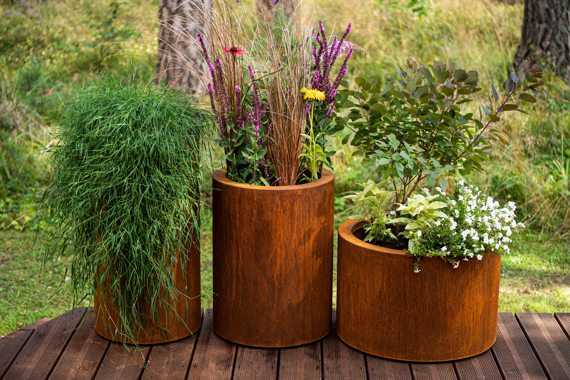 corten steel planter pots Cylindrical planters – Cortenza